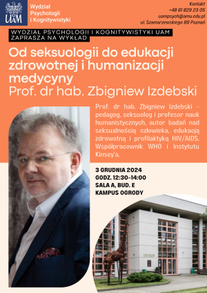 Zaproszenie na wykład Prof. dr hab. Zbigniew Izdebskiego