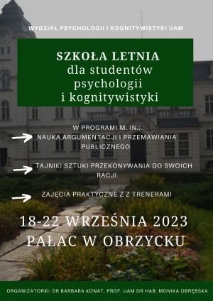 Szkoła Letnia dla Studentów Psychologii i Kognitywistyki